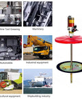 Pro Grade Pneumatic Grease Pump For 55 Gallon Oil Drums, showcasing industrial use and machinery applications.