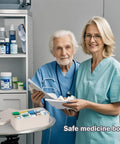Doctors examining Lockable Storage Box With Dial Lock For Medicine, Phone And Small Essentials, Compact Cream Lockbox