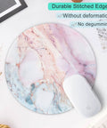 Pink Marble Round Mouse Pad With Premium Textured Surface, Washable And Non Slip Rubber Base, 7.87 By 7.87 Inches