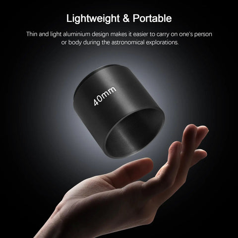 Person holding 40mm spacer from Extension Tube Kit With M42 Thread For T2 Adapters 8mm 10mm 20mm 40mm Spacers For DSLR And SLR Cameras