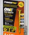 All Purpose Multi Material Flat Head Screws Epoxy Coated Bronze Steel For Wood Metal Concrete Drywall And Plastic No Pre Drilling Required #6 x 5/8 Inch 50 Pack Fasten Like A Pro Across Surfaces packaging front view