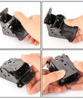 Heavy Duty Foldable Self Locking Hinges 8 Pack With Mounting Hardware shown in use, demonstrating spring-loaded metal support design.