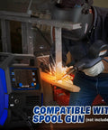 Welder using Six In One 250 Amp MIG Welder Workhorse For Aluminum And Steel Dual Voltage 110 And 220 Volt Portable Welding Machine
