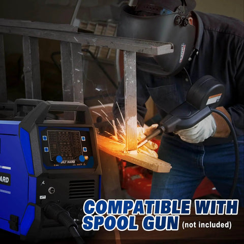Welder using Six In One 250 Amp MIG Welder Workhorse For Aluminum And Steel Dual Voltage 110 And 220 Volt Portable Welding Machine