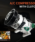 Heavy Duty AC Air Conditioner Compressor With Clutch For Hyundai Accent 2012 To 2017, prefilled with oil, six groove pulley.