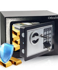 Compact Hidden Safe Box For Money And Valuables With Keys And Digital Code, Portable Wall Safe open showing gold and cash inside