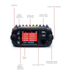 UV-25X2 Second Gen Mini 25 Watt Dual Band Base Station Radio front view with labeled controls on display screen.