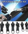 6 Pack Black Zipper Sliders Pullers Repair Kit For Coats Jackets And Luggage Instant Fix Zipper Set Replacement Fasteners