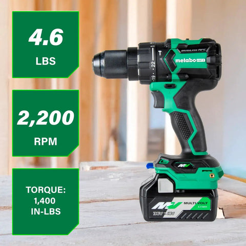 36V Cordless Brushless Hammer Drill Kit With Half Inch Chuck, Beast Power For Tough Jobs on wooden surface angle