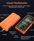 Compact Digital Multimeter Tester With 5 Inch Touch Screen Auto Ranging TRMS 6000 Counts Rechargeable Voltmeter front and back view