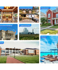 Collage of locations compatible with RFID Guard Tour System With LCD Screen Button Free Patrol Reader, including hotels and schools.