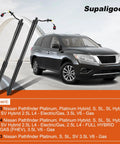 Straight Up Heavy Duty Power Rear Hatch Strut Lift Supports For Nissan Pathfinder 2013 2015 pair with vehicle background.