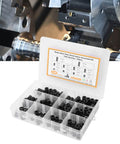 Pro Grade Nylon Spacer Assortment Kit With Heat And Wear Resistance For Electronics And DIY Projects, Lightweight Storage Helpers, Includes Multiple Sizes For Tight, Secure Mounts And Cushioning. black nylon round spacers in a compartment storage box
