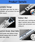 Close-up of Rugged Locking Drawer Slides 22 Inch With 3 Fold Full Extension Heavy Duty Side Mount Ball Bearing Rails details