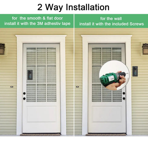 Adhesive Door Mount for Blink Video Doorbell No Drill Mounting Bracket With 360 Degree Coverage Protection installation options