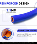 3.5mm 5Ft Inner Diameter 1 Inch Silicone Heater Hose For Your Vehicle Cooling System Blue Reinforced Polyester Braided Tubing