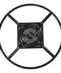 24 Inch Heavy Duty Steel Swivel Base With 360 Degree Rotation And 10 Inch Square Mount Plate top view showing welded mount panel and support arms.