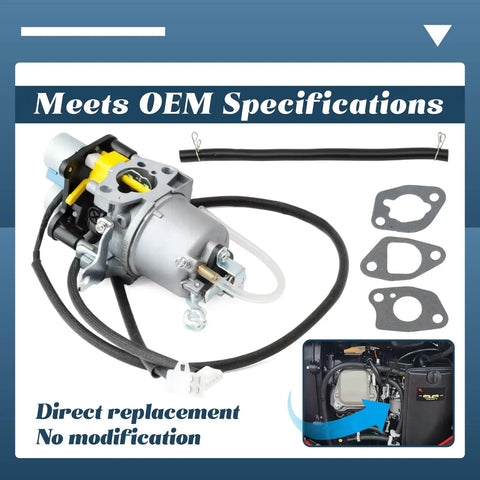 Carburetor Replacement Kit For 5000W Dual Fuel Inverter Generator 71367 70143 With gaskets and fuel line shown