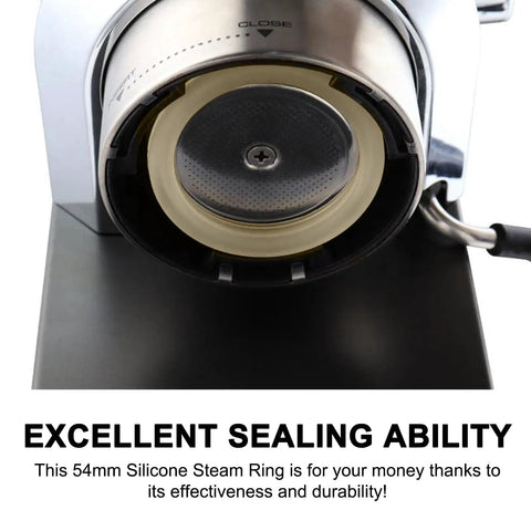 Two Pack 54mm Silicone Steam Ring Gasket Replacement For Espresso Machine Group Head installed view