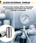 Heavy Duty Stainless Steel 304 Pipe Fittings Three Quarter Inch NPT Male To Three Quarter Inch NPT Male Two Inch Nipple Cast Pipe Fittings For Oil Air And Fuel usage example with gauge and pipes.