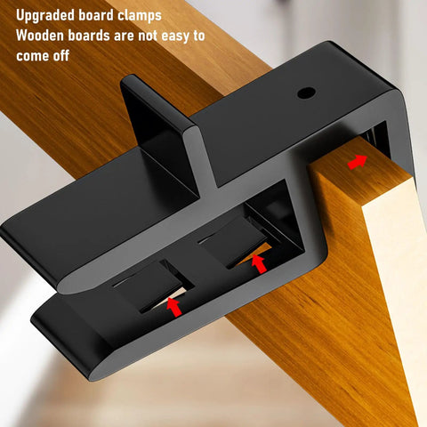 Rock Hard ABS Scribing Jig Set for Bulletproof Cabinet Install and Perfect Wall Contours with Rapid 15 to 20mm Adjustments showing upgraded board clamps on wooden boards.