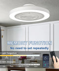 Bladeless Flush Mount Ceiling Fan With Light And Remote Control 19 Inch Low Profile DC Motor Smart App Control Dimmable LED 3000K To 6500K Quiet Enclosed Fandelier for dining room