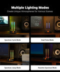 Music Visualizer With Spectrum Analyzer And Vintage Tube RGB Ambient Light For Desktop Home Stereo System, metal dual-tube display in multiple lighting modes