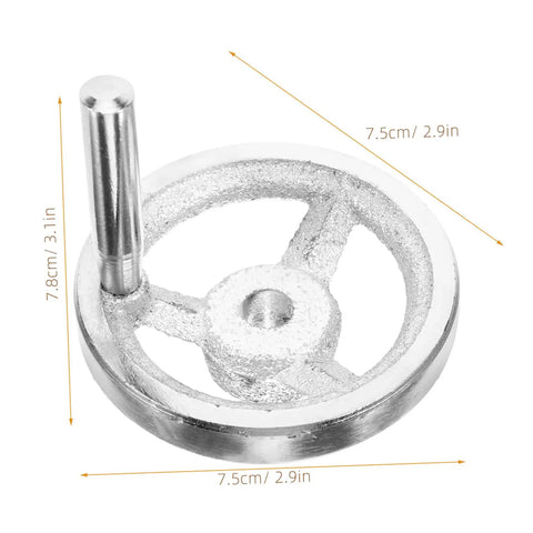 Heavy Duty Cast Iron Handwheel With Chrome Plated Crank Handle For Lathe And Milling Machines, Precision Mechanical Revolving Knob, 3.07 x 2.95 x 2.95 Inch