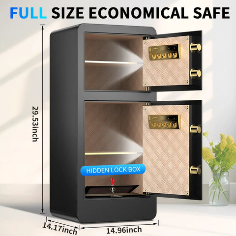 7.5 Cuft Large Fireproof Home Safe With Digital Keypad And Two Doors Hidden Compartment Water And Fire Resistant Box open display