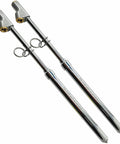 150 Psi Deluxe Semi Truck Tire Pressure Gauge With Long Dual Head Chuck For Easy Reach On Trucks RVs And Dually Trucks Built To Last And Includes Dual Scale 10 To 150 Psi And 69 To 1034 Kpa chrome dual-head tire gauge pair