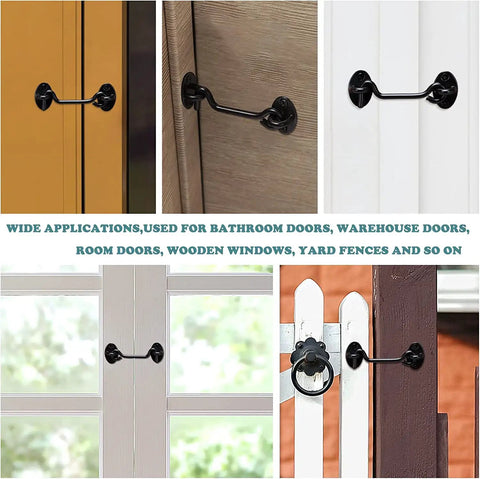 4 Inch Barn Door Latch Lock Kit With Eye Hook Sliding Door Lock Hardware Screws Included Rust Resistant Metal Gate Latch For Barn Doors in various settings