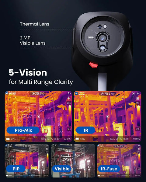 Infrared Thermal Camera With Macro Lens And X3 IR Upscaling, 512 By 384 Resolution, 3.5 Inch Display, Temperature Range Minus Four To One Thousand Twenty Two Fahrenheit, Pro Grade For Pros In Electrical HVAC And Home Inspections, front view