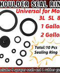 Leakproof Sprayer Seal Rings Ten Pack Durable Rubber Gasket Replacement For Pump Sprayers And Irrigation Accessories Universal Fit For Most 3L 5L 8L 1 Gallon 2 Gallon Sprayers Prevent Leaks And Ensure Even Consistent Spraying. black rubber sprayer seal rings, 10 pcs, universal fit