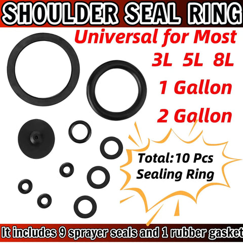 Leakproof Sprayer Seal Rings Ten Pack Durable Rubber Gasket Replacement For Pump Sprayers And Irrigation Accessories Universal Fit For Most 3L 5L 8L 1 Gallon 2 Gallon Sprayers Prevent Leaks And Ensure Even Consistent Spraying. black rubber sprayer seal rings, 10 pcs, universal fit