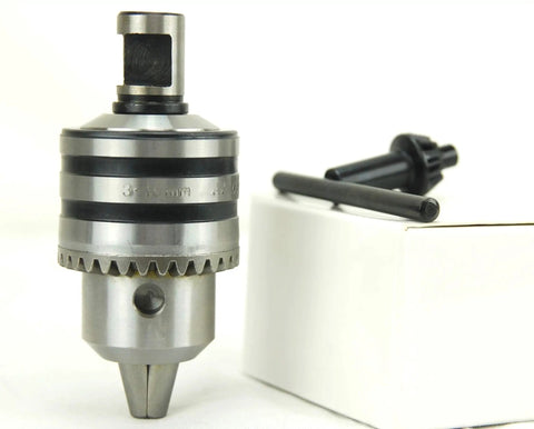 Five Eighths Inch Drill Chuck For Magnetic Drills With Weldon Shank Three Quarters Inch Adapter, Pro Grade Heavy Duty With Chuck Key
