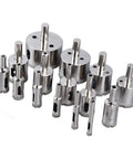 Jiawu 15 Piece Universal Hole Saw Kit With Emery Drill Bits For Cutting Ceramic Tiles Glass And Hard Surfaces Effortlessly Made Simple, 15-piece set