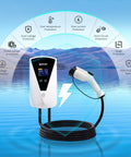 Slick Level Two EV Charger With J1772 Connector, 32 Amp output, 25-foot cable, over temperature and current protection features.