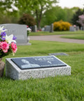 Weatherproof Custom Memorial Plaques In Black Granite With Marble Base For Gardens And Cemeteries Durable Outdoor Monuments