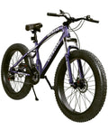 Beefy Fat Tire 26-Inch Mountain Bike With 21-Speed Drivetrain, 4-Inch Fat Tires, Dual Disc Brakes, Front Suspension Fork, Heavy-Duty 400lb Capacity, Built For Big And Tall Riders, Purple.