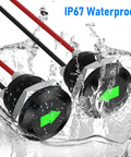 Two Pack 12V Green LED Indicator Lights For Cars And Trucks Waterproof Signal Lamps submerged, IP67 seal, half inch cutout