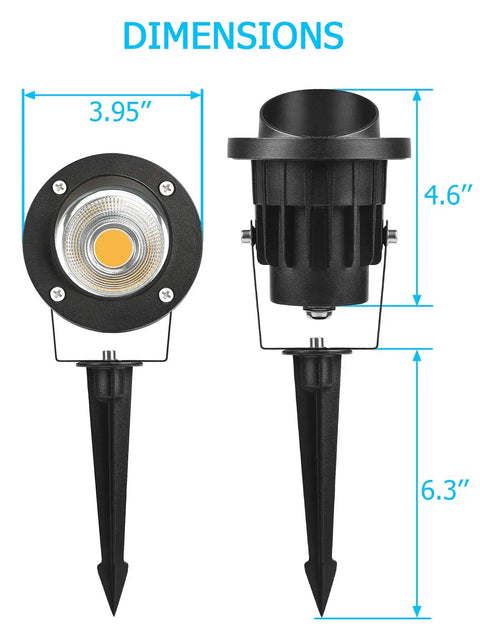 Dimensions of 20W Outdoor Landscape Spotlight LED 120V AC Waterproof Yard Lights With Stake for Trees and Flags