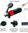 2 Pin 50 Amp Trolling Motor Plug Receptacle Set For Marine Boats Power Waterproof IP67 Connector 12 24 36 48 Volt System Compatible With 8 10 AWG Wire Red