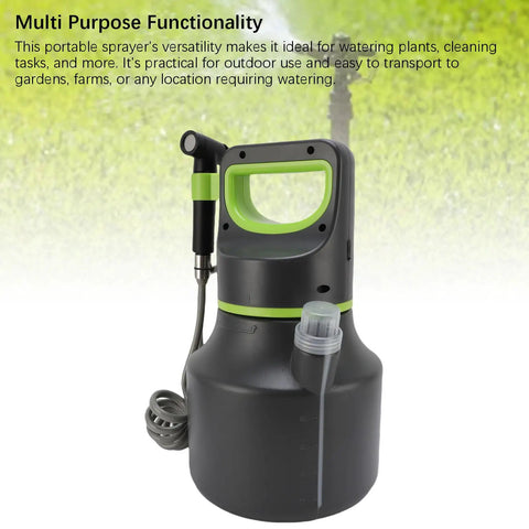 5L Battery Powered Sprayer Rechargeable Electric Sprayer Portable Garden Tank Sprayer With Comfortable Handle For Home Lawn And Yard Care Ergonomic Trigger And Time Saving No Brainer placed on grass background