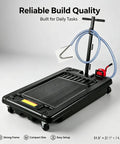 Heavy Duty 17 Gallon Low Profile Oil Drain Pan With Hand Pump Hose For Auto Shop Garage Fluid Collection Tank Casters And Drain Port