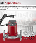 Top Shelf 1/8 HP Hot Water Circulation Pump Flanged No Hassle Direct Swap For Grundfos UP15-29SU 115 Volt 1-1/4 Inch Solid Stainless Steel connection and accessories.