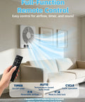 8 Inch Room To Room Through Wall Fan With Remote 320 CFM Air Transfer Quiet DC Motor 10 Speed Exhaust Fan for bedroom