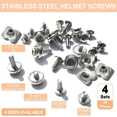 All In One Helmet Visor Screws Kit For Baseball Hockey Football And Softball Face Masks Replacement Hardware Pack in stainless steel