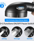 High Pressure Handheld Shower Head With 3 Spray Modes And On Off Pause Button Water Saving RV Shower Kit with hose, black finish