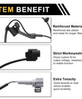 ABS wheel speed sensor for Toyota Tacoma (2005-2015), front right; black sensor with wiring harness and plug.