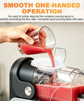 Foldable Silicone Funnel With Anti Splash Flow Hood For Ninja Slushie Machine pouring red liquid mess-free